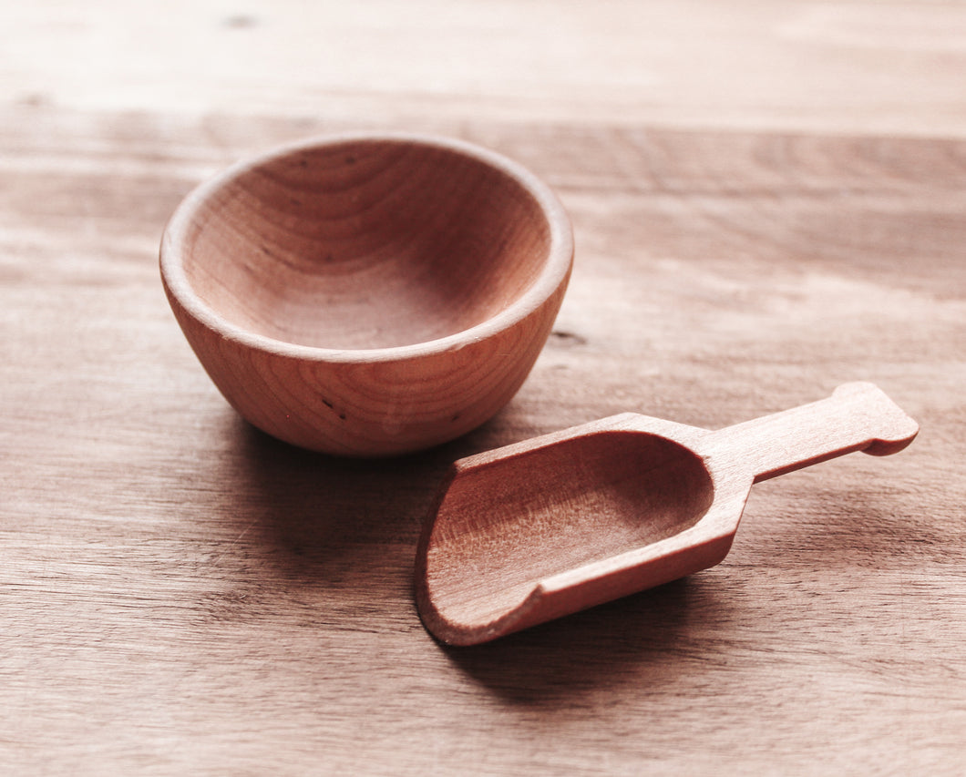 Wood Bowl + Scoop